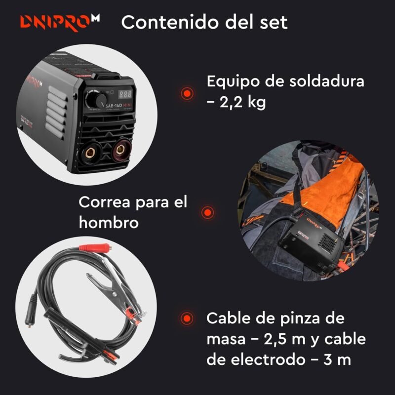 Máquina de soldar IGBT Dnipro-M SAB-14D MINI - Imagen 6