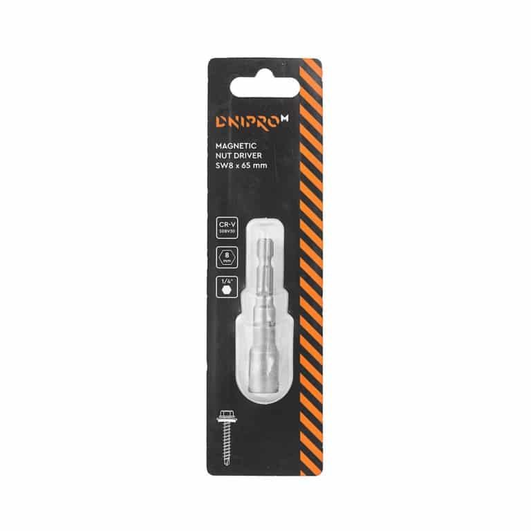 Boquilla para tornillos para tejados Dnipro-M SW 65 mm 8 mm acero 50BV30 1 ud.