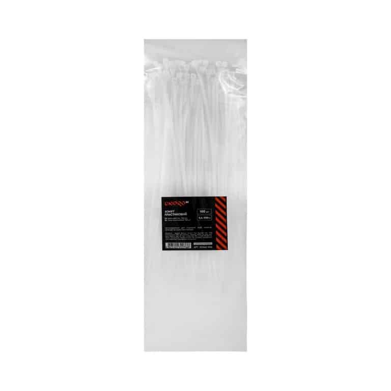Bridas de plástico Dnipro-M blanca 3,6 mm 250 mm (100 uds/paquete)