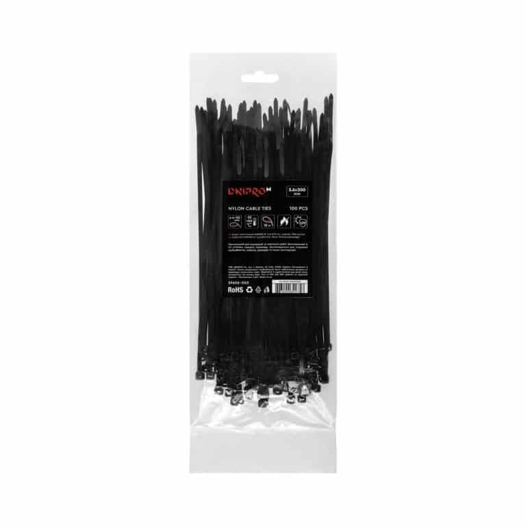 Bridas de plástico, negra, (100 unidades/paquete) 3,6*200 mm