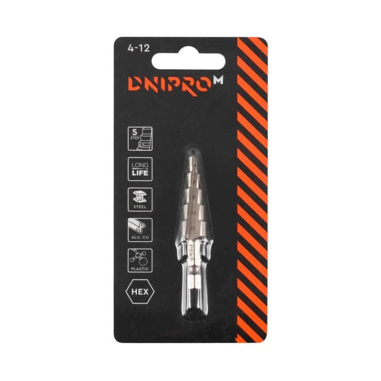 Broca escalonada Dnipro-M P6M5 vástago hexagonal 4-12 mm