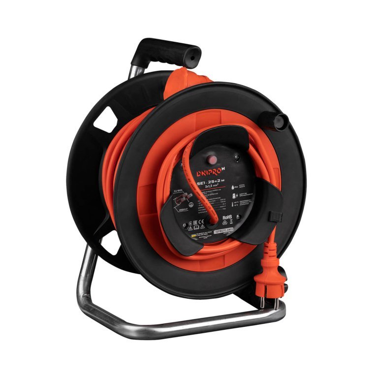 Cable de extensión en carrete Dnipro-M SE1 3x1,5mm2 25 m