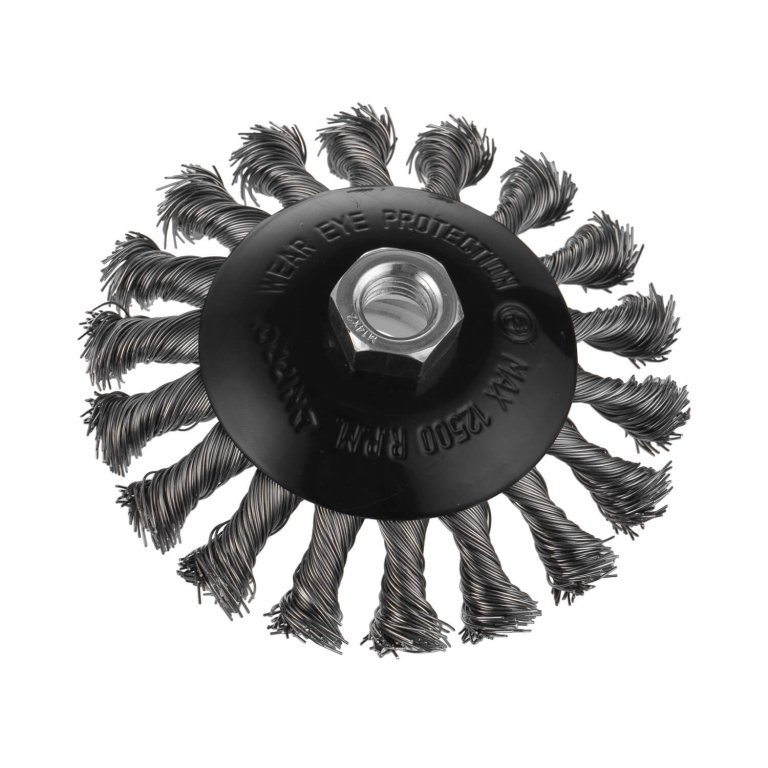 Cepillo metálico Dnipro-M K115-V cónico, alambre trenzado 115 mm
