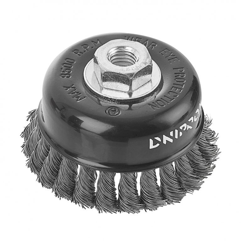 Cepillo metálico Dnipro-M T100-V frontal, alambre trenzado, reforzado 100 mm