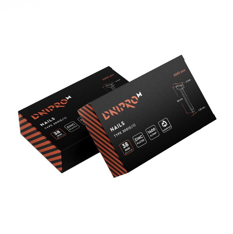 Clavos para grapadora Dnipro-M 300 (E/J) 38 mm