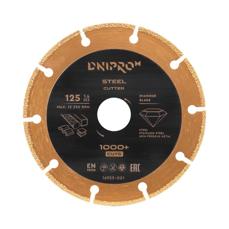 Disco de diamante Dnipro-M SteelCutter 125 mm 22,2 mm para trabajar metales