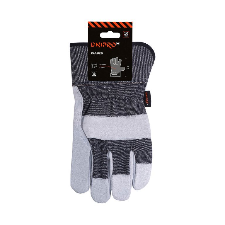 Guantes de protección Dnipro-M Bars de cuero natural reforzados talla 10