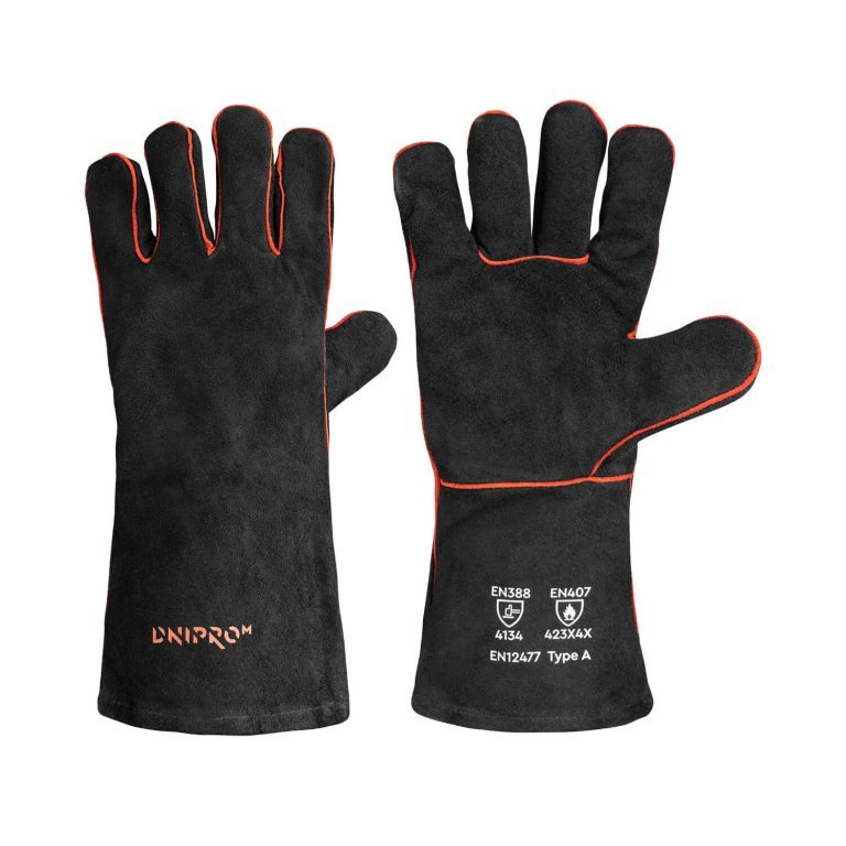 Guantes de protección para soldadores negros