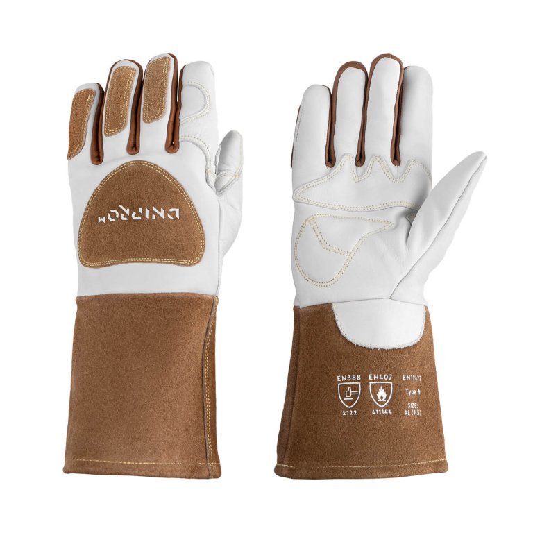 Guantes de soldador Dnipro-M para trabajos precisos, reforzados con forro