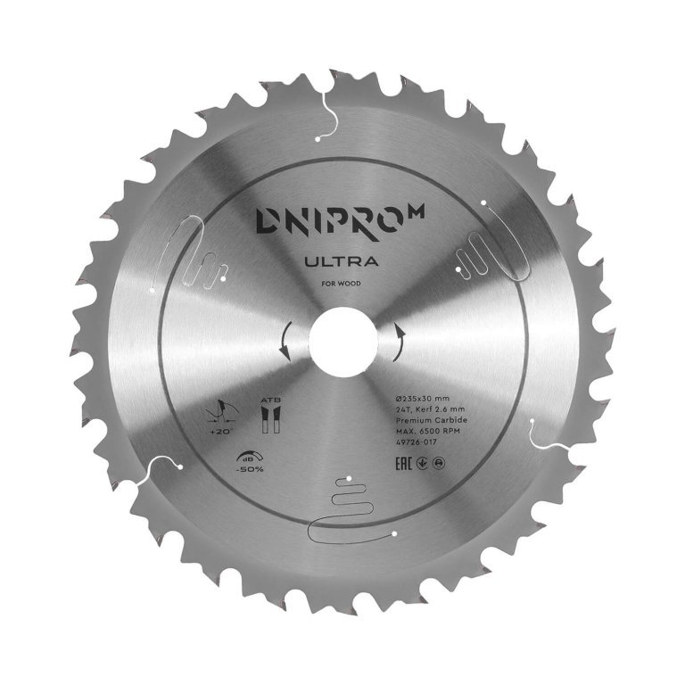 Hoja de sierra para madera Dnipro-M ULTRA 235 mm 30 25,4 24T