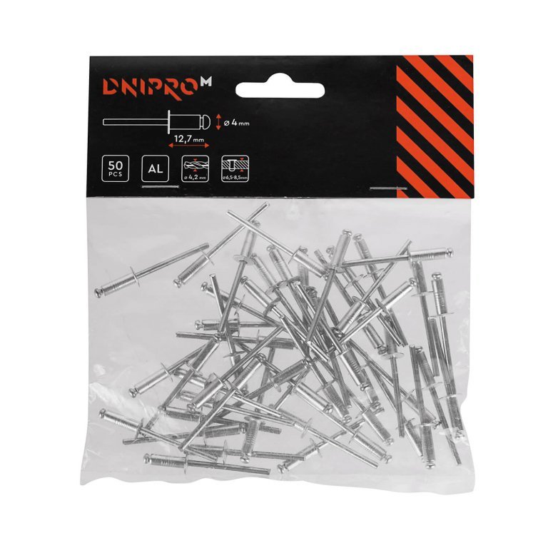 Remache de aluminio Dnipro-M 4*12,7 mm (50 uds.)