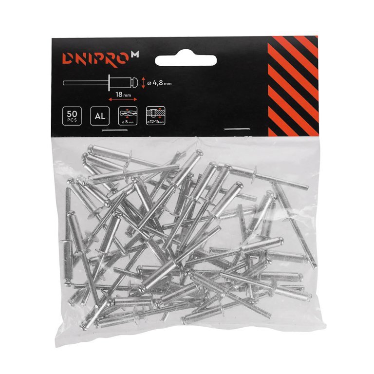Remache de aluminio Dnipro-M 4,8*18 mm (50 uds.)