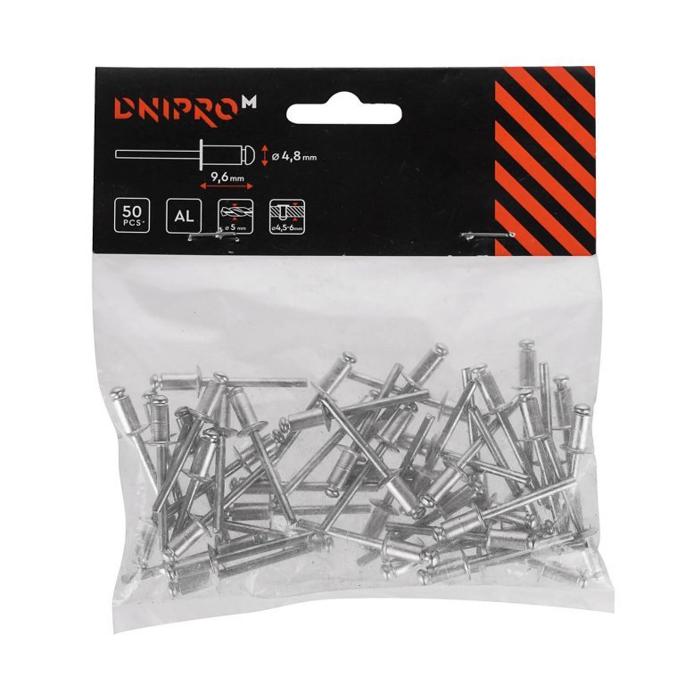 Remache de aluminio Dnipro-M 4,8*9,6 mm (50 uds.)