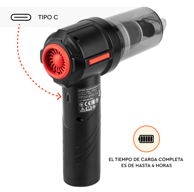 Aspirador de Mano Potente sin Cable 120W Dnipro-M VC-10BC - Imagen 10