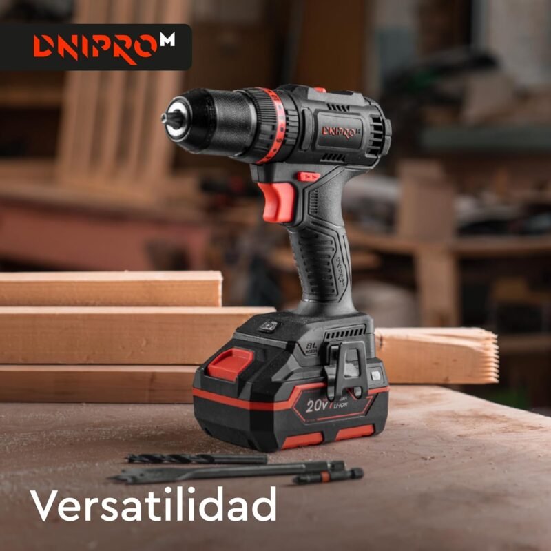 [KIT PERCUTOR] Taladro atornillador Dnipro-M CD-201HBC Compact + Batería BP-220 x2 uds. + Cargador FC-230 + Juego Dnipro-M (41 uds.) + Maletin - Imagen 5