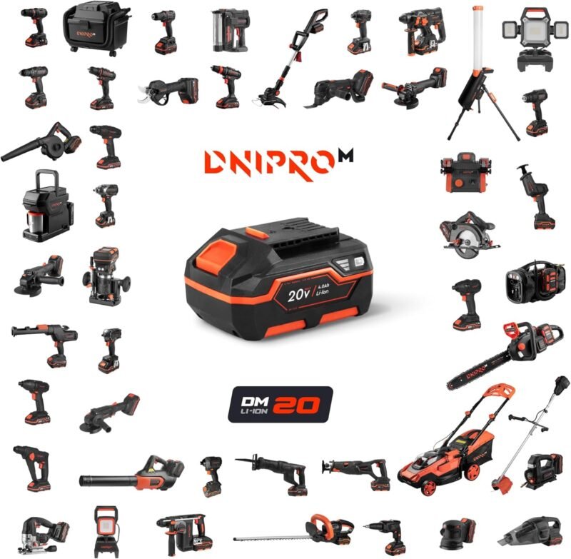 [KIT PERCUTOR] Taladro atornillador Dnipro-M CD-201HBC Compact + Batería BP-220 x2 uds. + Cargador FC-230 + Juego Dnipro-M (41 uds.) + Maletin - Imagen 4