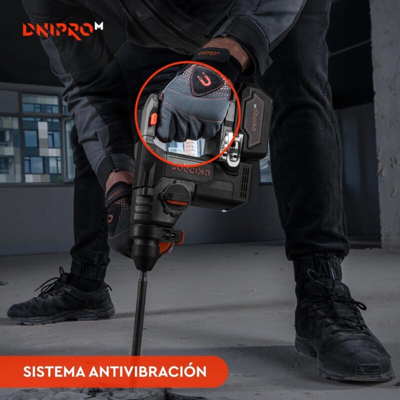 [KIT PERFORADOR 2.5J]  Martillo perforador a batería Dnipro-M DHR-202BC ULTRA + Batería 4 A/h + Cargador 3A + Maletin - Imagen 2