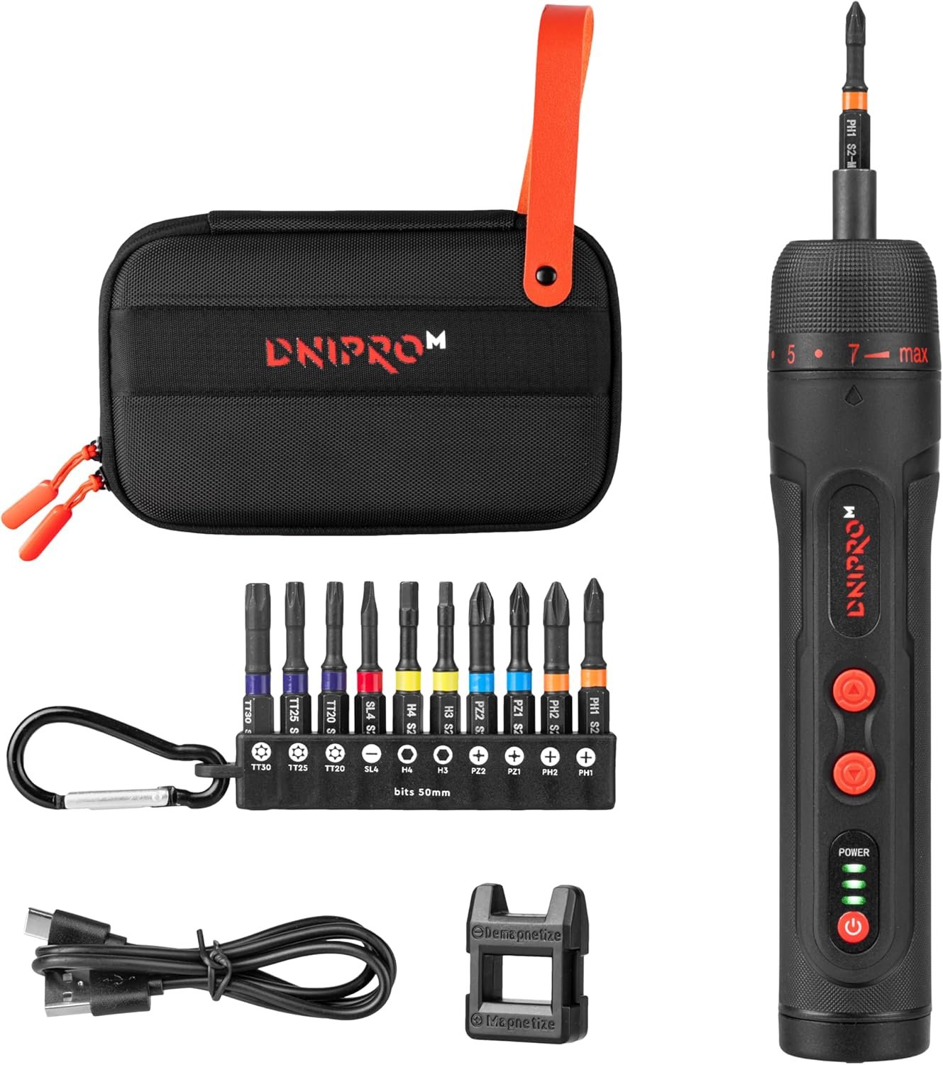 Destornillador Eléctrico Inalámbrico 320 rpm con LED Dnipro-M CSD-40X