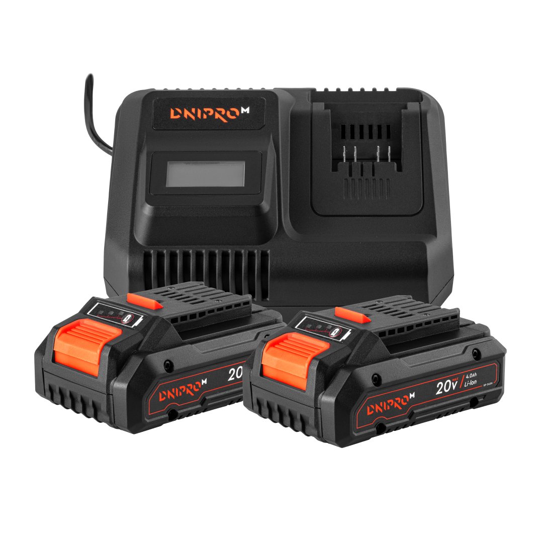 Baterías recargable Dnipro-M BP-240N ULTRA 4 Ah (2 uds.) + Cargador FC-280C (8A)