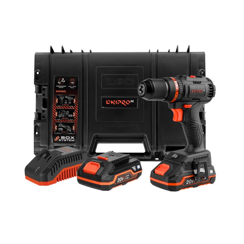 Taladro atornillador Dnipro-M CD-201HBC Compact +   Batería 2 A/h  (2 uds.) + Cargador 3A