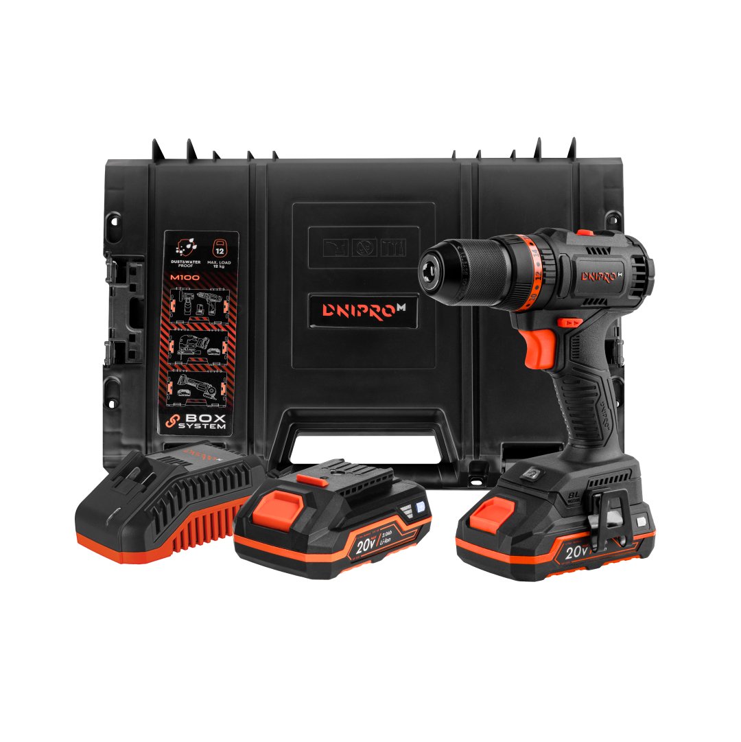 Taladro atornillador Dnipro-M CD-201HBC Compact +   Batería 2 A/h  (2 uds.) + Cargador 3A