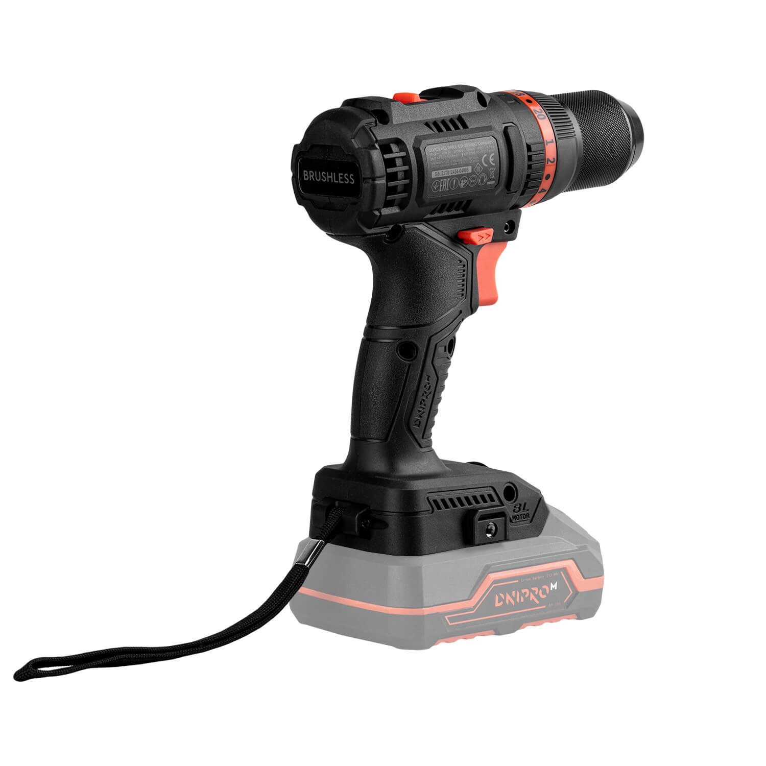 Taladro atornillador Dnipro-M CD-201HBC Compact + Batería 2 A/h (2 uds.) + Cargador 3 A + Maletin - Imagen 3