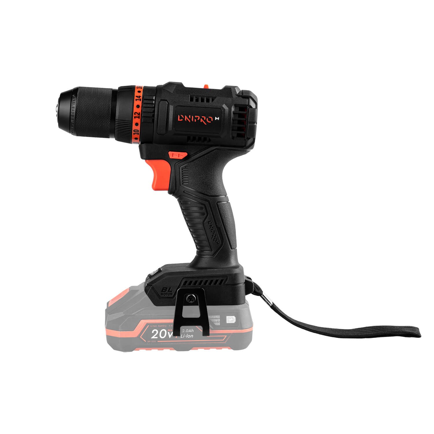 Taladro atornillador Dnipro-M CD-201HBC Compact + Batería 2 A/h (2 uds.) + Cargador 3 A + Maletin - Imagen 4