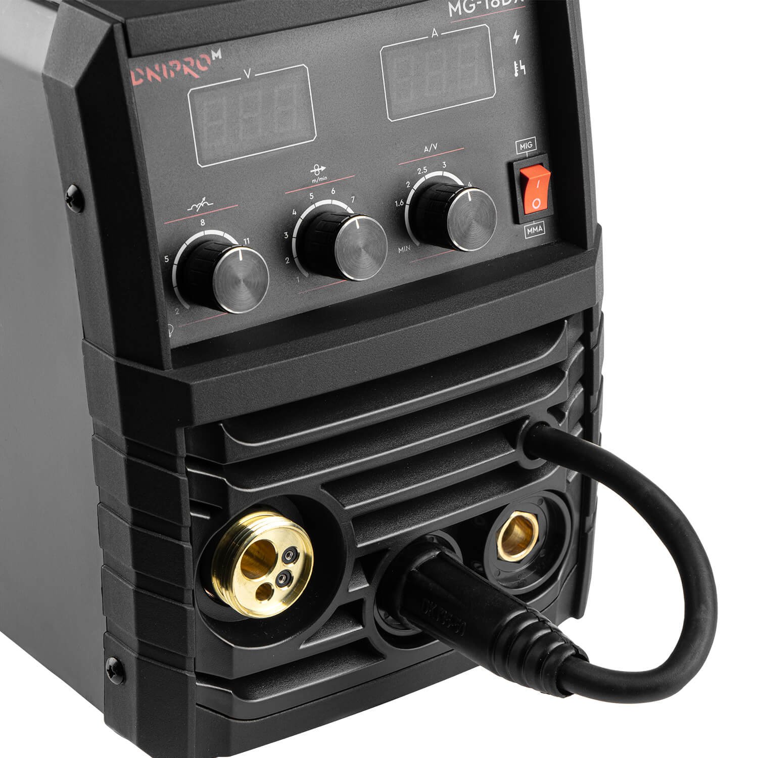 Kit de Soldadura Profesional Dnipro-M MIG/MMA MG-18DX (170A) – Inversor Semiautomático con Máscara WM-39N, Amoladora Angular 1200W, Guantes de Soldador y Alambre E71T-GS 0.8 mm (1 kg) - Imagen 5