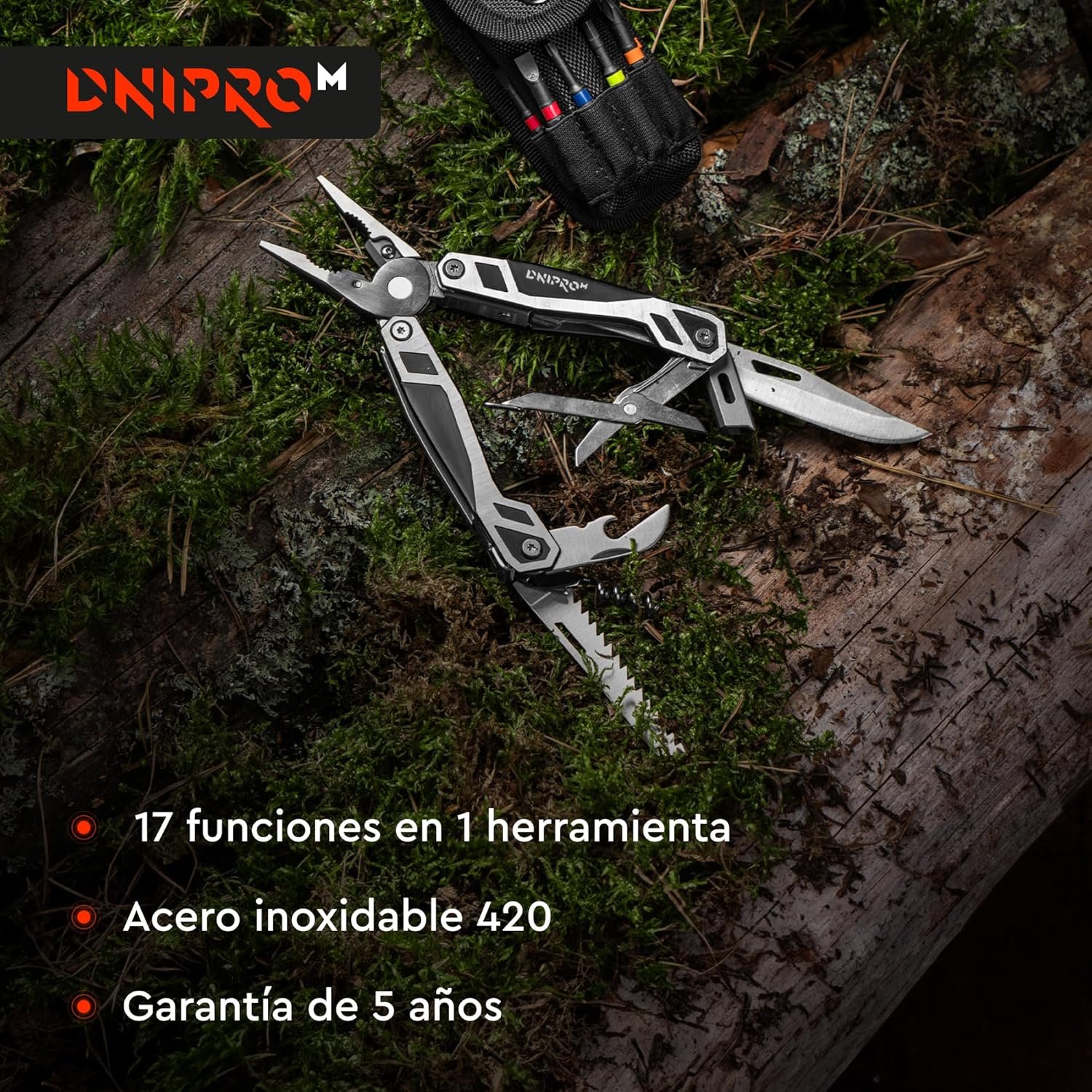 Kit Multifuncional Dnipro-M para Coche y Hogar – Aspiradora a Batería VC-10BC, Linterna Frontal FX-5, Multiherramienta 17-en-1, Compresor TI-40L, Toallas de Microfibra y Bolsa de Herramientas BN-45 - Imagen 21