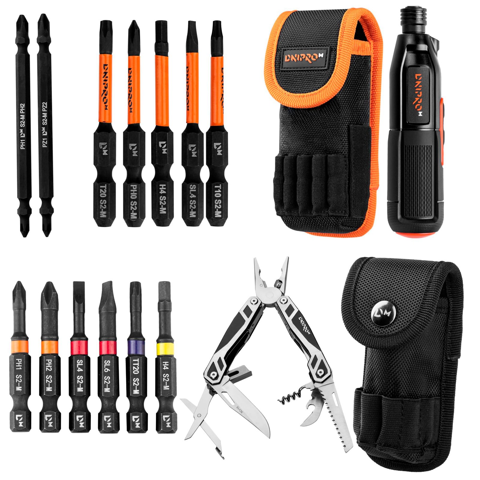 Mini Destornillador Eléctrico 8 Nm + Multiherramienta 17 en 1